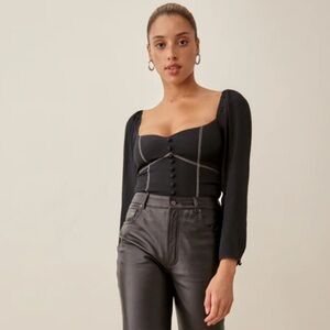 Reformation Clio Top in Black